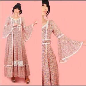 Vintage 70s maxi dress XXS/XS